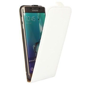 Samsung Galaxy S6 Edge+ Pystysuuntainen Nahkainen Läppäkotelo Valkoinen