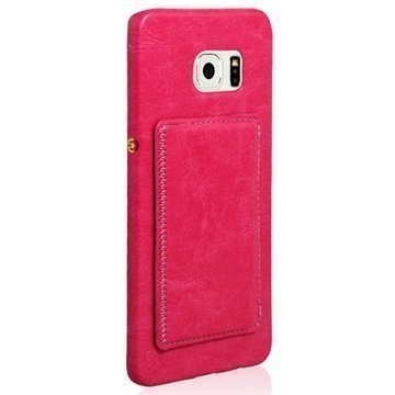 Samsung Galaxy S6 Edge+ Retro Seisontatuki Kovakotelo Kuuma Pinkki