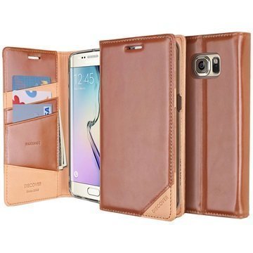 Samsung Galaxy S6 Edge Ringke Discover Wallet Leather Case Brown