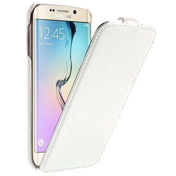Samsung Galaxy S6 Edge Slim Vertical Läppäkotelo Valkoinen