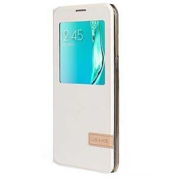 Samsung Galaxy S6 Edge+ Usams Muge Series Ikkunallinen Kotelo Valkoinen