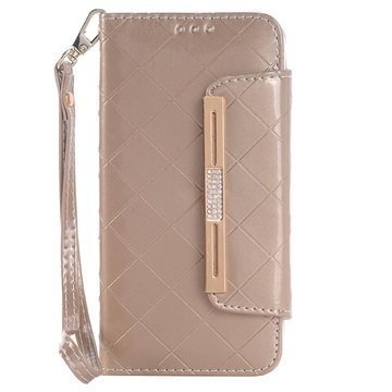 Samsung Galaxy S6 Handbag Wallet Case Gold