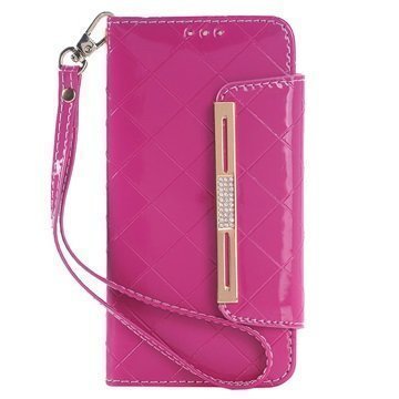 Samsung Galaxy S6 Handbag Wallet Case Hot Pink