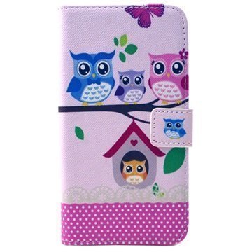Samsung Galaxy S6 Lompakkokotelo Owl Family