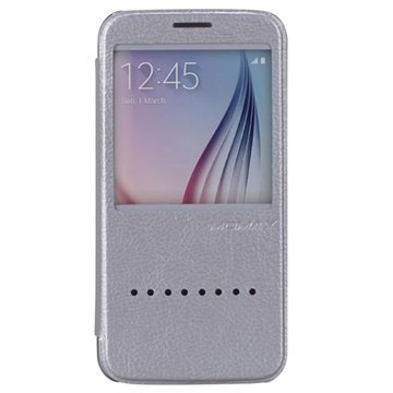 Samsung Galaxy S6 Momax Haute Couture Läppäkotelo Hopeinen