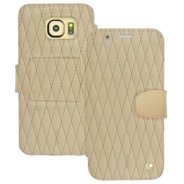 Samsung Galaxy S6 Noreve Tradition B Lompakkomallinen Nahkakotelo PerpÃ©tuelle Couture Beige