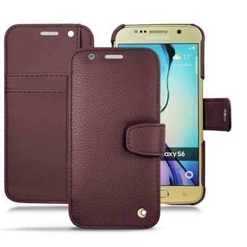 Samsung Galaxy S6 Noreve Tradition B Wallet Nahkakotelo Ambition Lie de vin