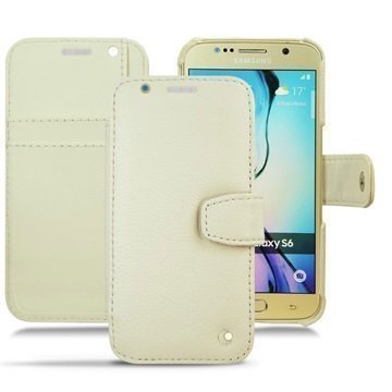 Samsung Galaxy S6 Noreve Tradition B Wallet Nahkakotelo Ambition Norsunluun Värinen