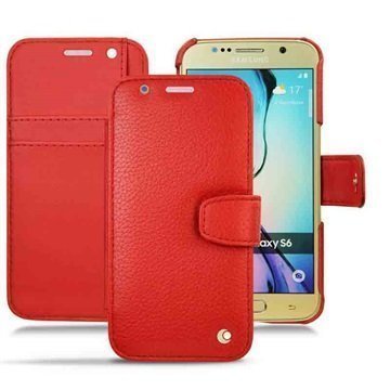 Samsung Galaxy S6 Noreve Tradition B Wallet Nahkakotelo Ambition Tomate