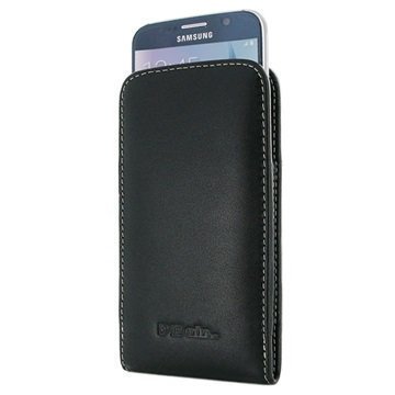 Samsung Galaxy S6 PDair Nahkainen Kotelo Musta