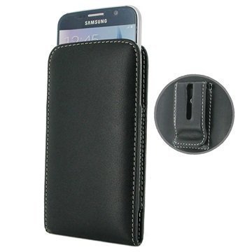 Samsung Galaxy S6 PDair Nahkainen Vyökotelo Musta