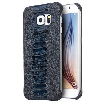 Samsung Galaxy S6 Qialino Leather Coated Hard Case Ostrich Skin Blue