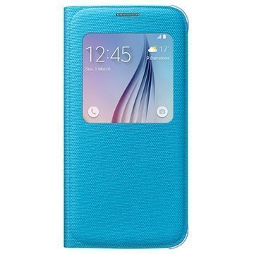 Samsung Galaxy S6 S-View Läpällinen Kangaskotelo EF-CG920BL Sininen