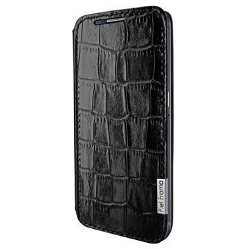 Samsung Galaxy S6 S6 Edge Piel Frama Framaslim Nahkakotelo Krokotiili Musta