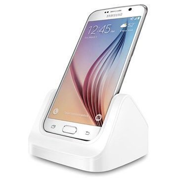 Samsung Galaxy S6 S6 Edge S7 Koteloystävällinen Työpöytälaturi Valkoinen