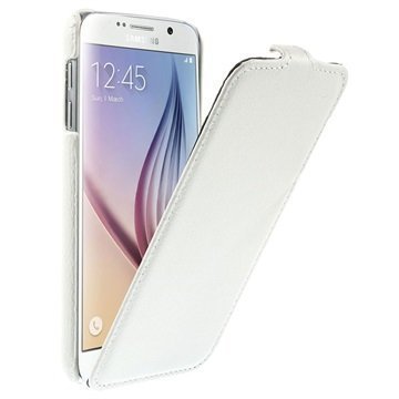 Samsung Galaxy S6 Slim Vertical Läppäkotelo Valkoinen