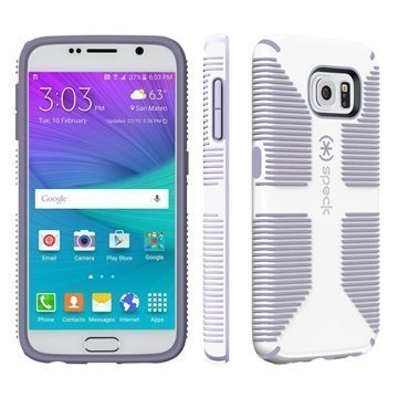 Samsung Galaxy S6 Speck CandyShell Grip Case White / Heather Purple