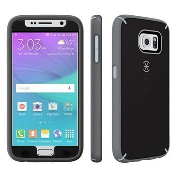 Samsung Galaxy S6 Speck MightyShell Faceplate Kotelo Musta / Liuskekivi Harmaa