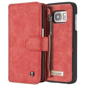 Samsung Galaxy S7 Caseme Monitoiminen Wallet Nahkakotelo Punainen