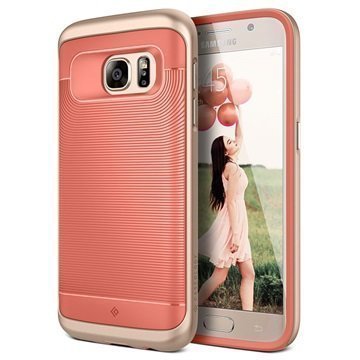 Samsung Galaxy S7 Caseology Wavelength Series Hybridi Suojakuori Korallinpunainen / Kulta