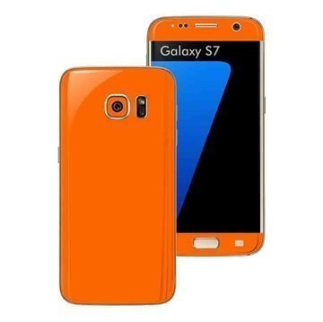 Samsung Galaxy S7 EasySkinz Matt Skin Suojakalvo Oranssi