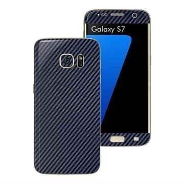 Samsung Galaxy S7 EasySkinz Textured Carbon Fibre Skin Tummansininen