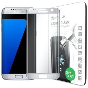 Samsung Galaxy S7 Edge 4smarts Curved Glass Näytönsuoja Hopea
