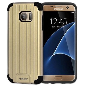 Samsung Galaxy S7 Edge Beyond Cell Slim Duo Shield Case Gold / Black