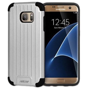 Samsung Galaxy S7 Edge Beyond Cell Slim Duo Shield Case Silver / Black