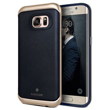 Samsung Galaxy S7 Edge Caseology Envoy Series Leather Case Navy Blue / Gold