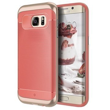 Samsung Galaxy S7 Edge Caseology Wavelength Kotelo Korallinpunainen / Kulta