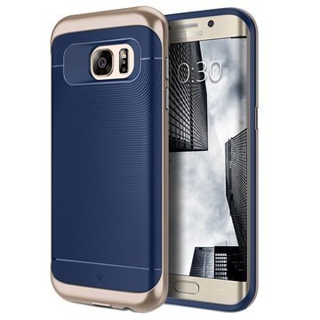Samsung Galaxy S7 Edge Caseology Wavelength Kotelo Laivastonsininen / Kulta