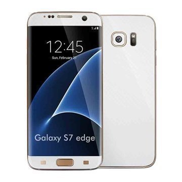 Samsung Galaxy S7 Edge EasySkinz Kuvioitu Hiilikuitukalvo Valkoinen