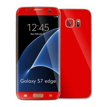 Samsung Galaxy S7 Edge EasySkinz Matt Skin Suojakalvo Punainen