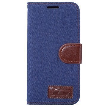 Samsung Galaxy S7 Edge Farkku Lompakkokotelo Sininen