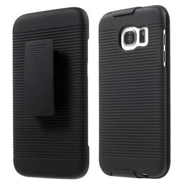 Samsung Galaxy S7 Edge Kickstand Holster Kotelo Musta