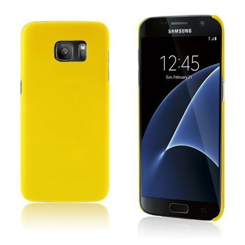 Samsung Galaxy S7 Edge Kumi Päällysteinen Pc Kuori Keltainen