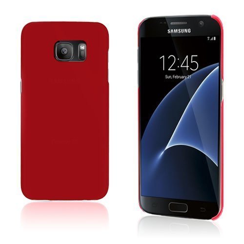 Samsung Galaxy S7 Edge Kumi Päällysteinen Pc Kuori Punainen