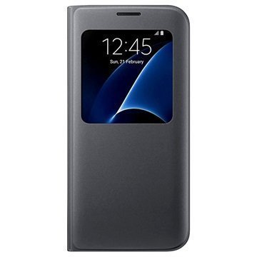 Samsung Galaxy S7 Edge S-View Läppäkotelo EF-CG935PBÂ - Musta