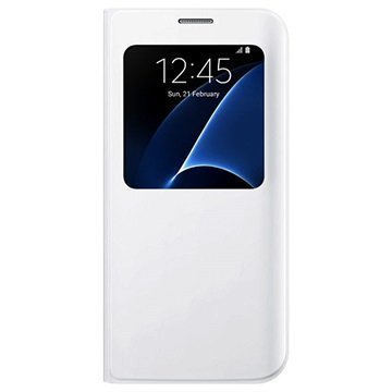 Samsung Galaxy S7 Edge S-View Läppäkotelo EF-CG935PWÂ - Valkoinen