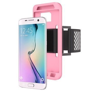 Samsung Galaxy S7 Edge Suojakuori Irrotettavalla Käsivarsinauhalla Pinkki