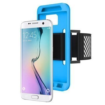 Samsung Galaxy S7 Edge Suojakuori Irrotettavalla Käsivarsinauhalla Sininen