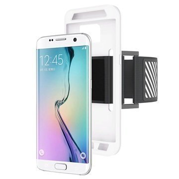 Samsung Galaxy S7 Edge Suojakuori Irrotettavalla Käsivarsinauhalla Valkoinen