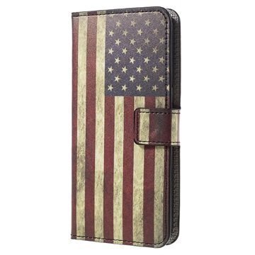 Samsung Galaxy S7 Edge Tyylikäs Lompakkokotelo Vintage American Flag