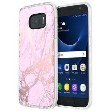 Samsung Galaxy S7 Incipio Design Marble Kuori Vaaleanpunainen / Ruusukulta