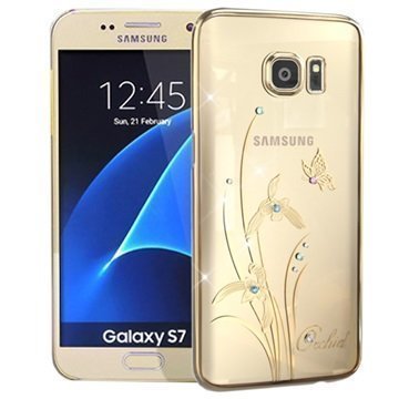 Samsung Galaxy S7 Kingxbar Swarovski Crystal Suojakotelo Orkidea