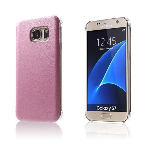Samsung Galaxy S7 Litsi Nahkapäällysteinen Kuori Kuuma Pinkki