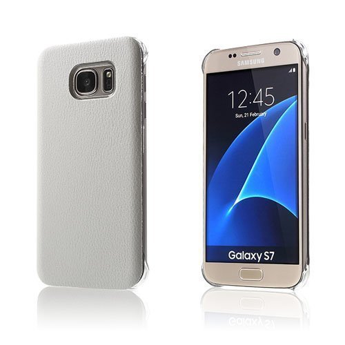 Samsung Galaxy S7 Litsi Nahkapäällysteinen Kuori Valkoinen