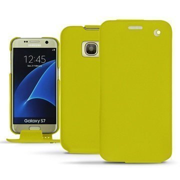 Samsung Galaxy S7 Noreve Tradition Nahkainen Läppäkotelo Fluo Keltainen