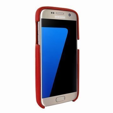 Samsung Galaxy S7 Piel Frama FramaGrip Nahkakotelo Punainen